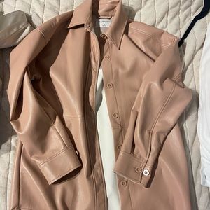 Aritzia leather pelli leather shirt jacket and matching speechless shorts